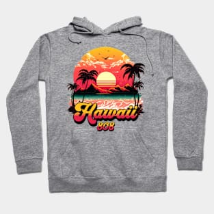 Hawaii 808 Vintage Retro Sunset Hoodie